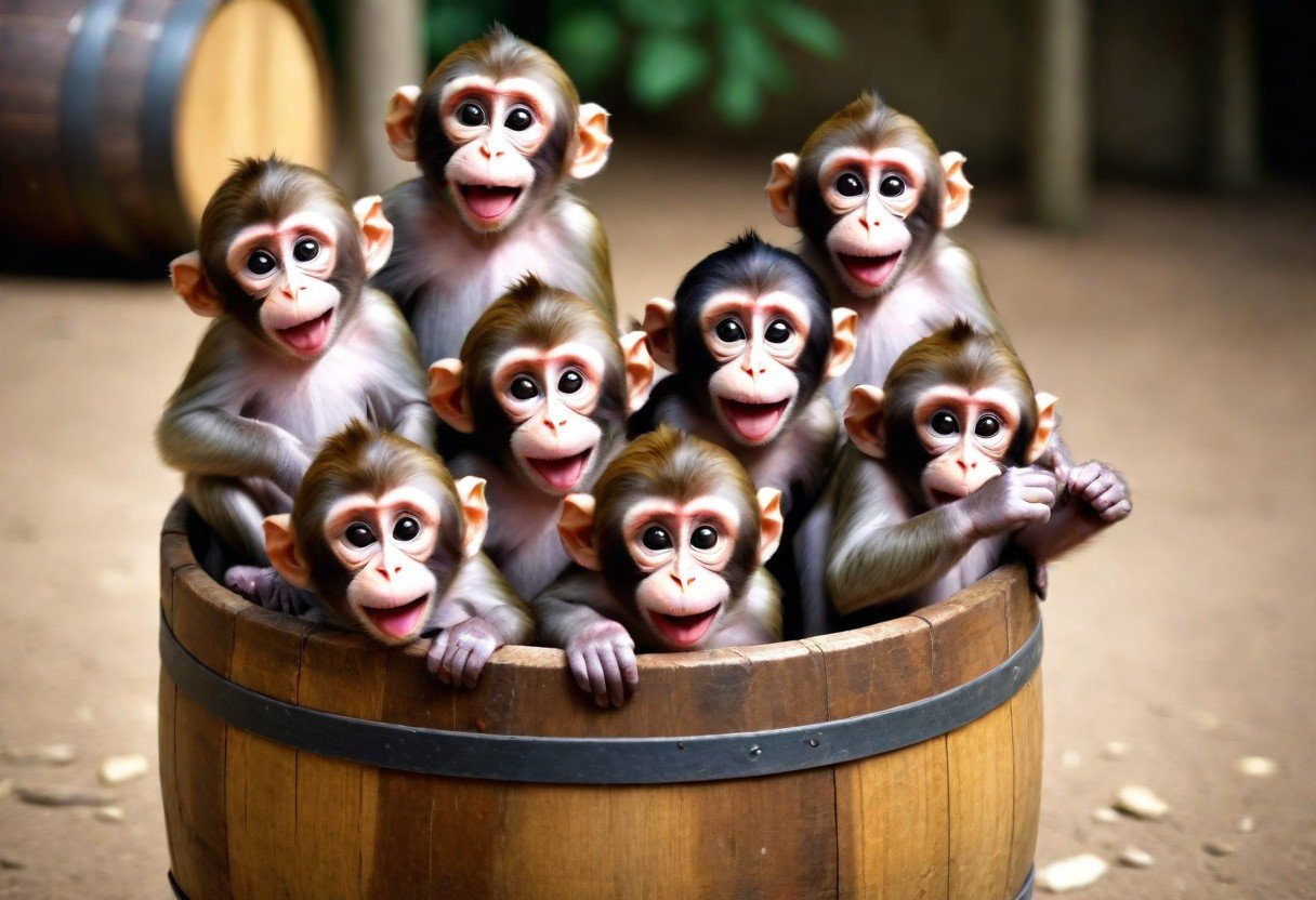 pikaso_texttoimage_a-barrel-of-monkeys-having-fun